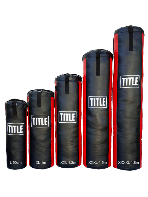 Title Punching Bag: Black with Red Side Panels